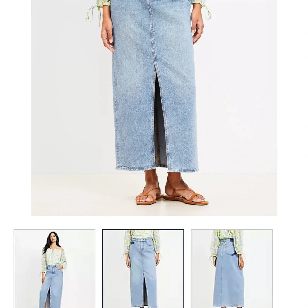 Ann Taylor Light Blue Asymmetrical Denim Skirt - Picture 1 of 2